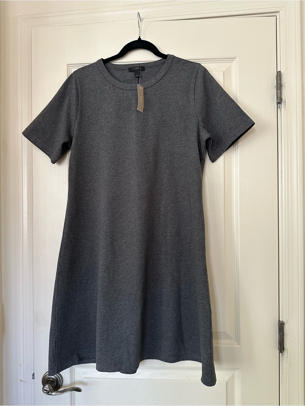 J. Crew Charcoal Short-Sleeve A-Line Dress